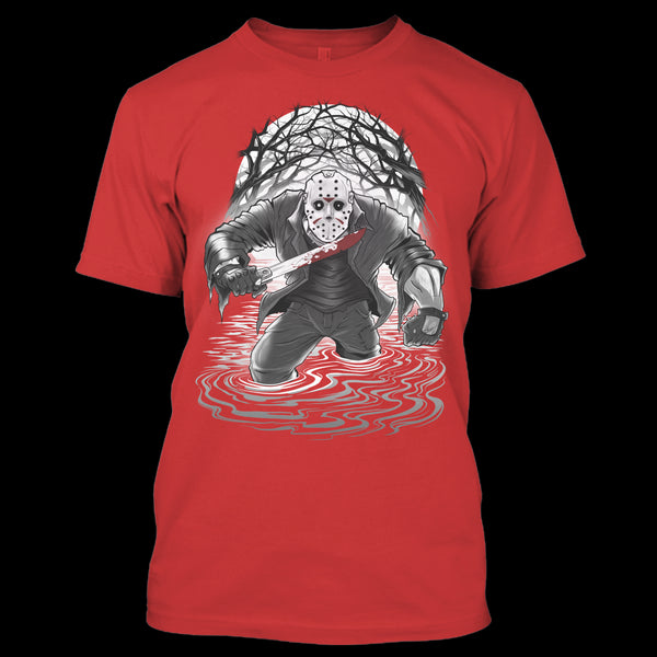 A black t-shirt with the shopify logo