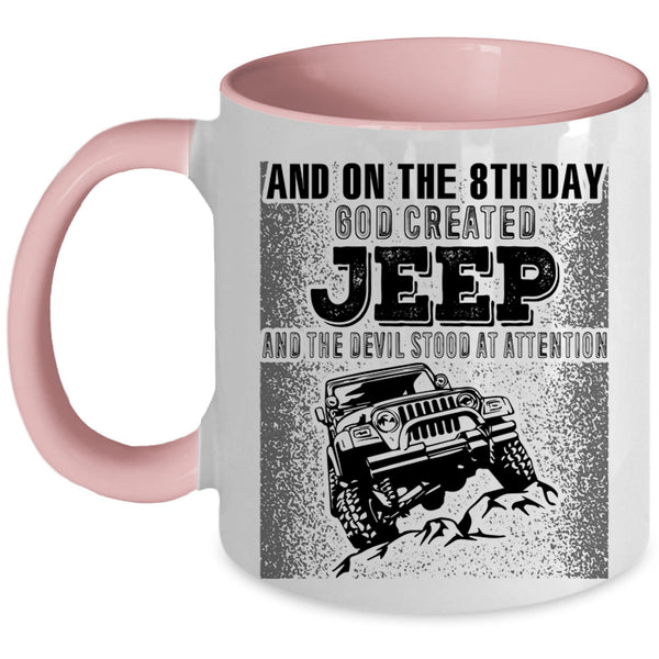 Funny Jeep Driver Coffee Mug, On The 8th day God Created Jeep Accent Mug