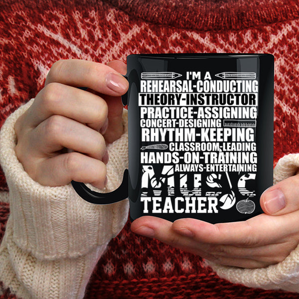 I'm A Music Teacher Coffee Mug, Awesome Music Teacher Coffee Cup