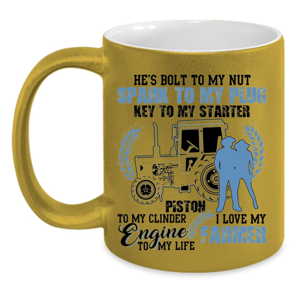 Cool Just Married Coffee Mug, I Love My Farmer Accent Mug