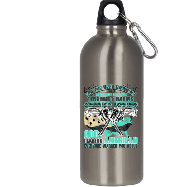 I'm The Beer Drinking Meat Eating 20 oz Stainless Steel Bottle,America Loving Outdoor Sports Water Bottle