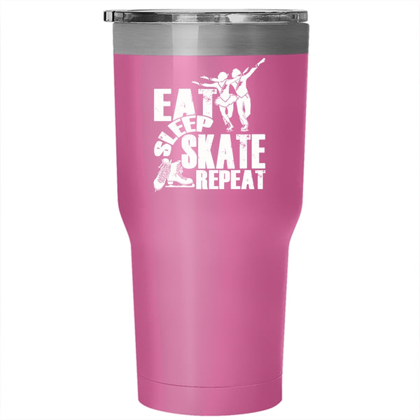 Eat Sleep Skate Repeat Tumbler 30 oz Stainless Steel, Cool Teacher Travel Mug