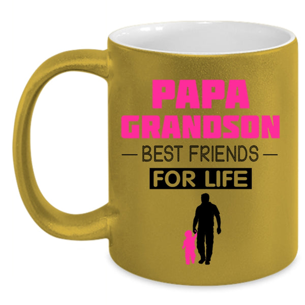 Best Friends For Life Coffee Mug, Papa Grandson Accent Mug