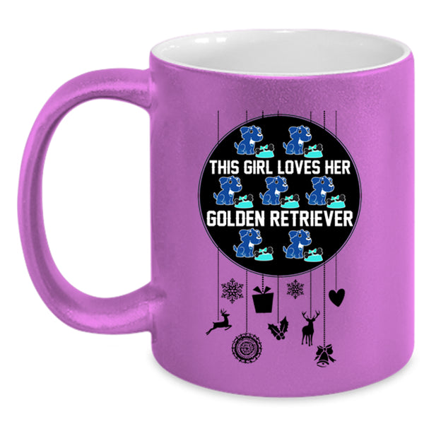 Cute Girls Coffee Mug, This Girl Loves Her Golden Retriever Accent Mug