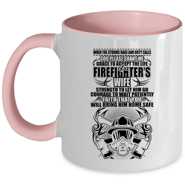 Funny Gift For My Wife Coffee Mug, Firefighter's Wife Accent Mug
