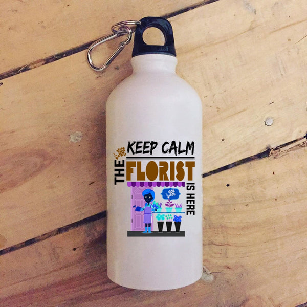 Keep Calm The Florist Is Here 20 oz Stainless Steel Bottle,Cute Florist Outdoor Sports Water Bottle