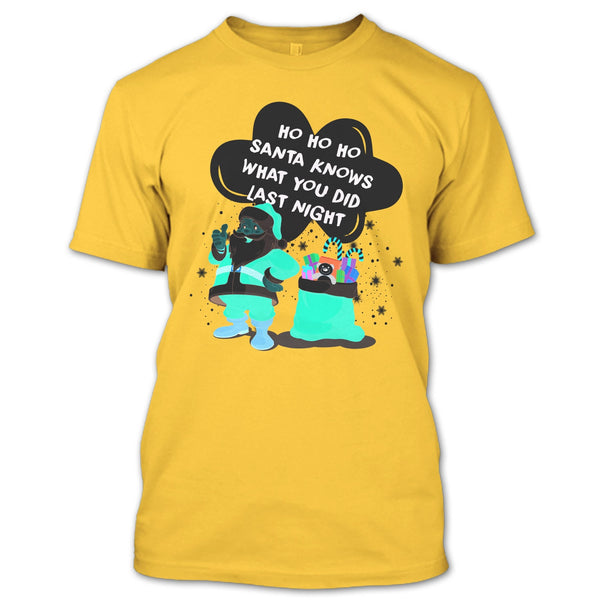 Santa Knows What You Did Last Night T Shirt, Merry Christmas T Shirt