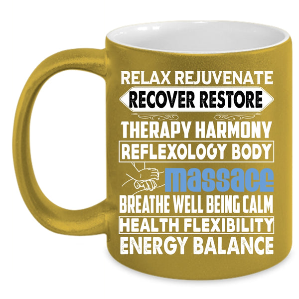 Relax Rejuvenate Coffee Mug, Recover Restore Coffee Cup