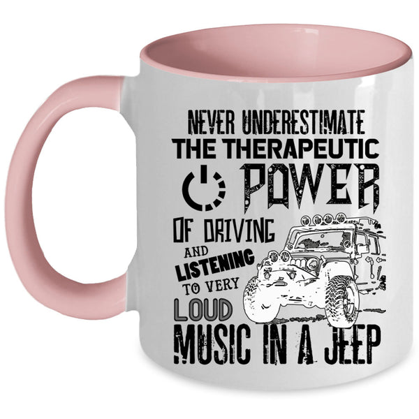 Listening To Very Loud Music In A Jeep Coffee Mug, Driving Jeep Accent Mug