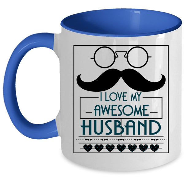 My Awesome Husband Coffee Mug, I Love My Awesome Husband Accent Mug