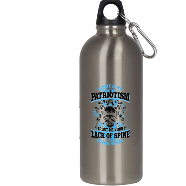If My Patriotism Offends You 20 oz Stainless Steel Bottle,Awesome Veterans Outdoor Sports Water Bottle