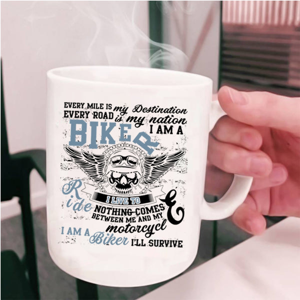 I Live To Ride Coffee Mug, I Am A Biker Cup