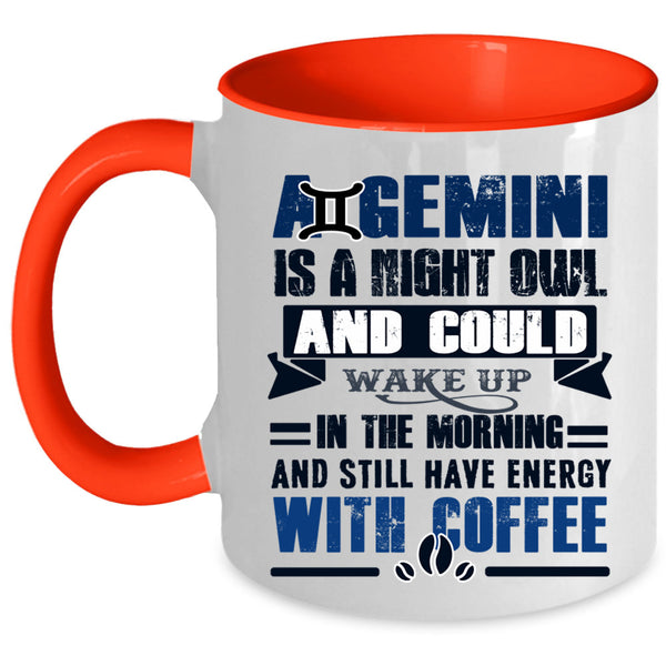 Cute Birthday Gift Coffee Mug, A Gemini Is A Night Owl Accent Mug