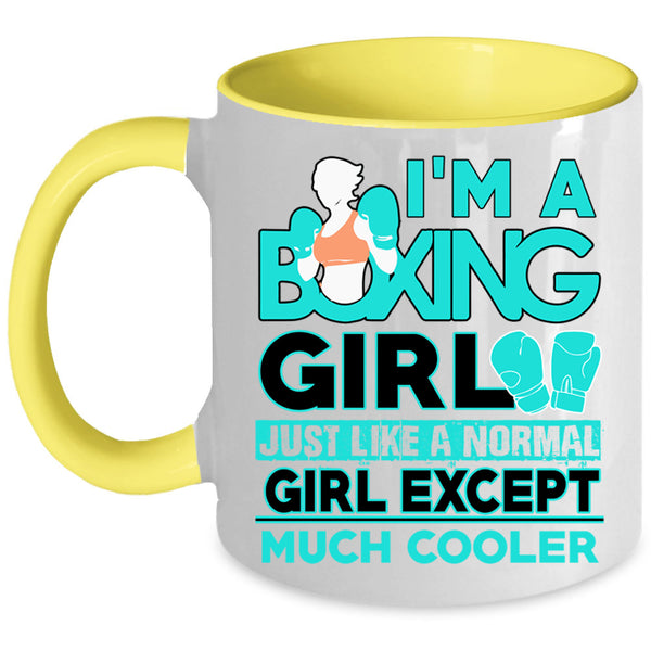 Cool Boxer Coffee Mug, I'm A Boxing Girl Accent Mug