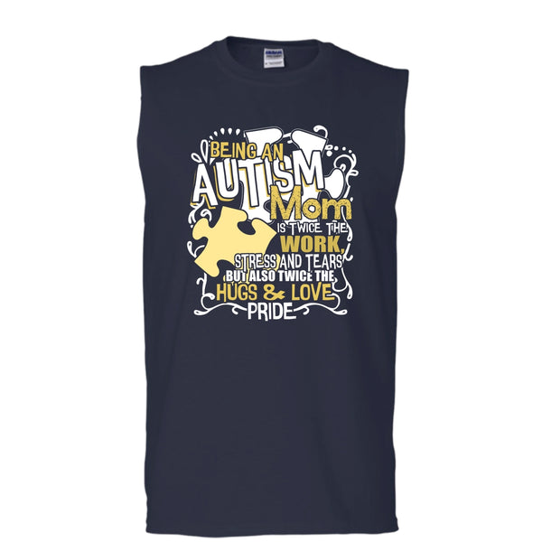 Being An Autism Mom T Shirt, I'm Autism Mom Tank Top (Men's Cotton Sleeveless)
