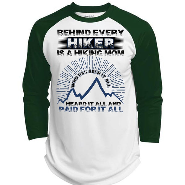 Behind Every Hiker Is A Hiking Mom T Shirt, I Love Hiking T Shirt, Awesome T-Shirts  (Polyester Game Baseball Jersey)