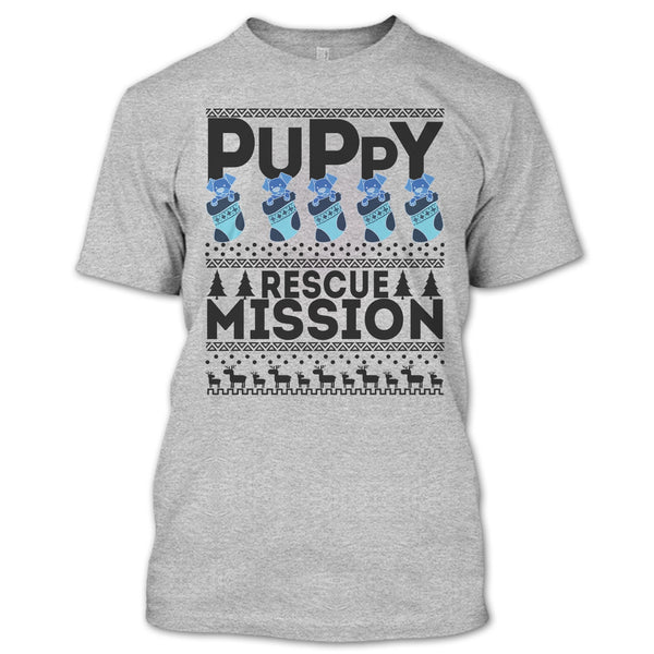 Puppy Rescue Mission T Shirt, Dog Merry Christmas T Shirt