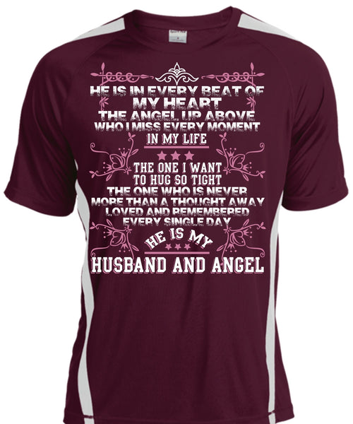 He Is My Husband And Angel T Shirt, Loved And Remembered T Shirt, Cool Shirt