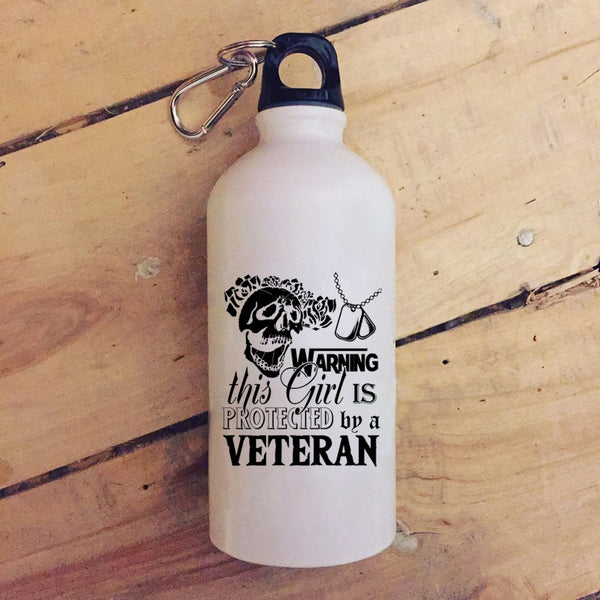 This Girl Is Protect By A Veteran 20 oz Stainless Steel Bottle,Veteran's Daughter Outdoor Sports Water Bottle