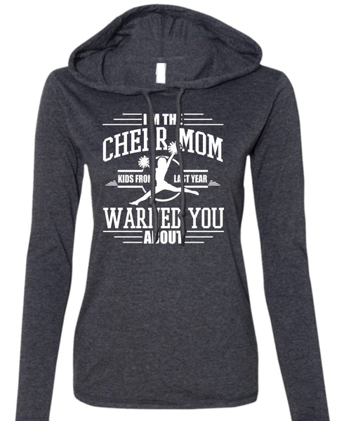 I'm The Cheer Mom T Shirt, Being A Cheer Coach T Shirt (Anvil Ladies Ringspun Hooded)