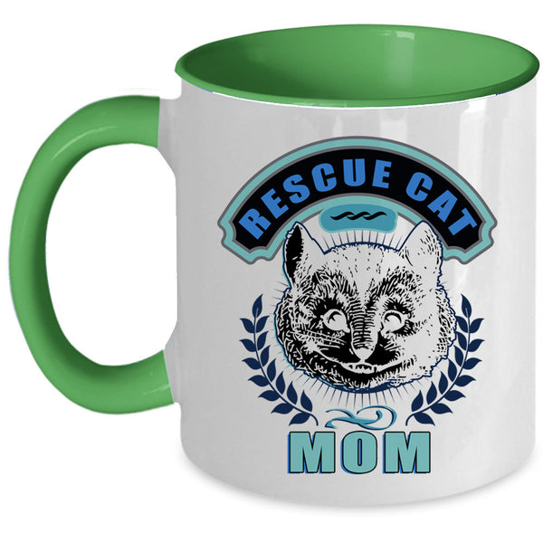 Cool Gift For Mom Coffee Mug, Rescue Cat Mom Accent Mug