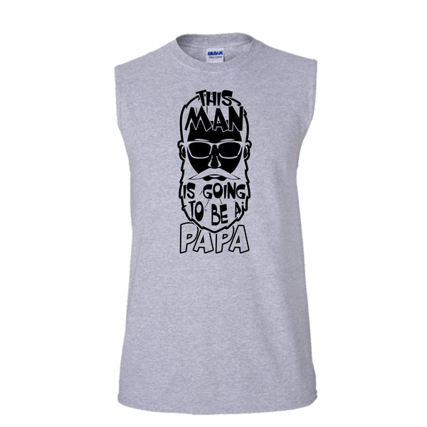 This Man Is Going To Be A Papa T Shirt, Being A Papa T Shirt, Awesome t-shirts (Men's Cotton Sleeveless)