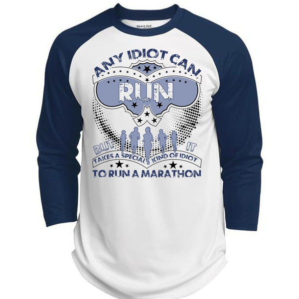 Any Idiot Can Run T Shirt, I Love Running T Shirt, Awesome T-Shirts  (Polyester Game Baseball Jersey)