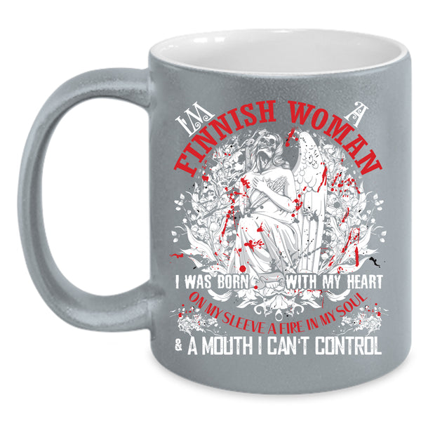 I'm A Finnish Woman Coffee Mug, I Was Born With My Heart Coffee Cup