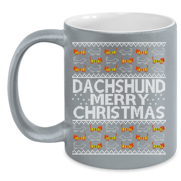 Dachshund Coffee Mug, Merry Christmas Coffee Cup