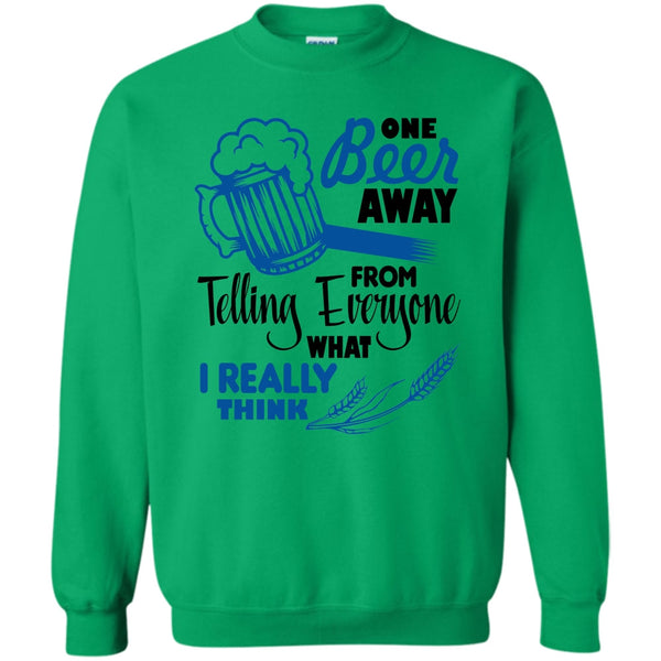 Coolest Beer Drinker T Shirt, One Beer Away Sweatshirt