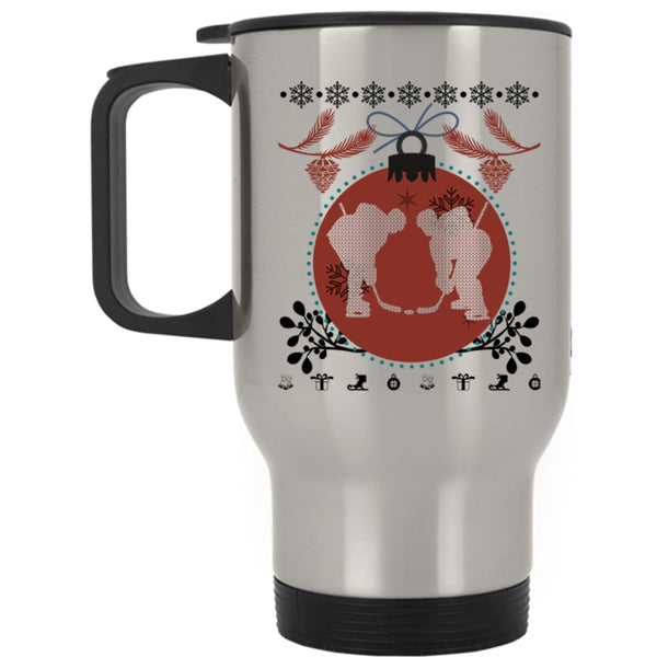 Christmas Family Vacation Travel Mug, Cool Hockey Mug