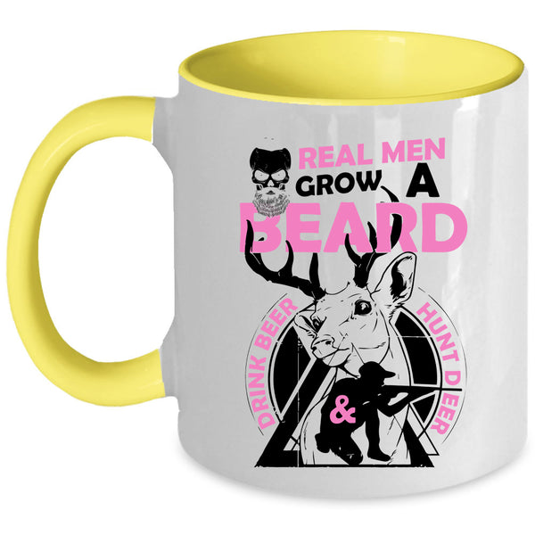 Cool Husband Coffee Mug, Real Men Grow A Beard Drink Beer And Hunt Deer Accent Mug