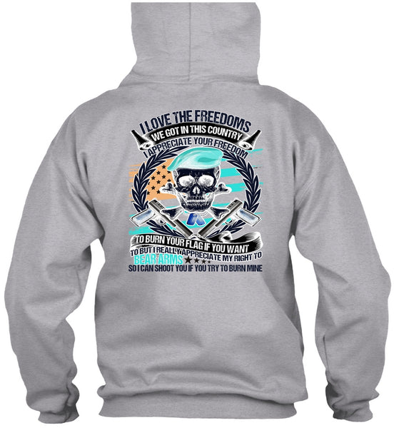 I Love The Freedoms T Shirt, I Love Veteran T Shirt