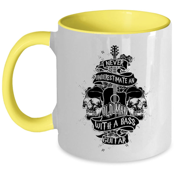 Awesome Grandpa Coffee Mug, An Old Man With A Bass Guitar Accent Mug