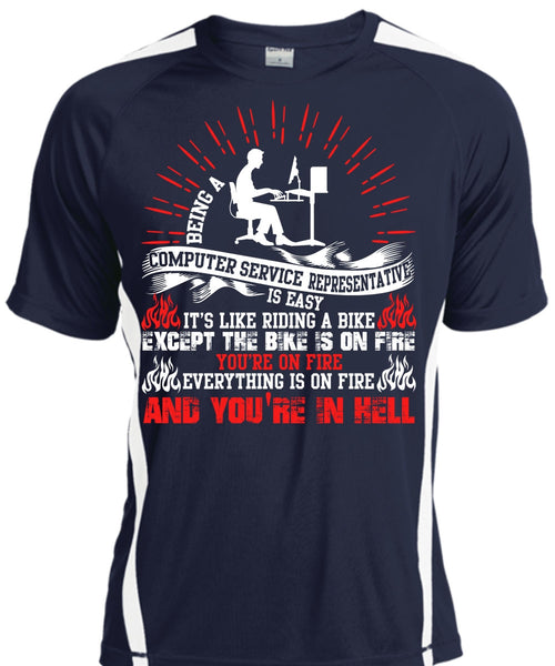 Being A Computer Service T Shirt, Riding A Bike T Shirt, Cool Shirt