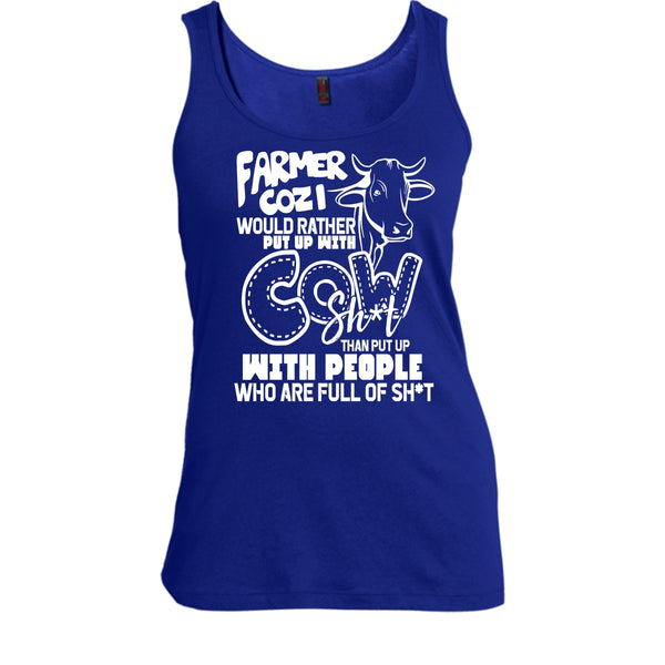 Farmer Cozi T Shirt, Rather Put Up With Cow T Shirt, Cool T Shirt