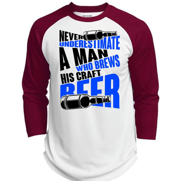 Never Underestimate A Man T Shirt, I Love Beer T Shirt, Awesome T-Shirts  (Polyester Game Baseball Jersey)