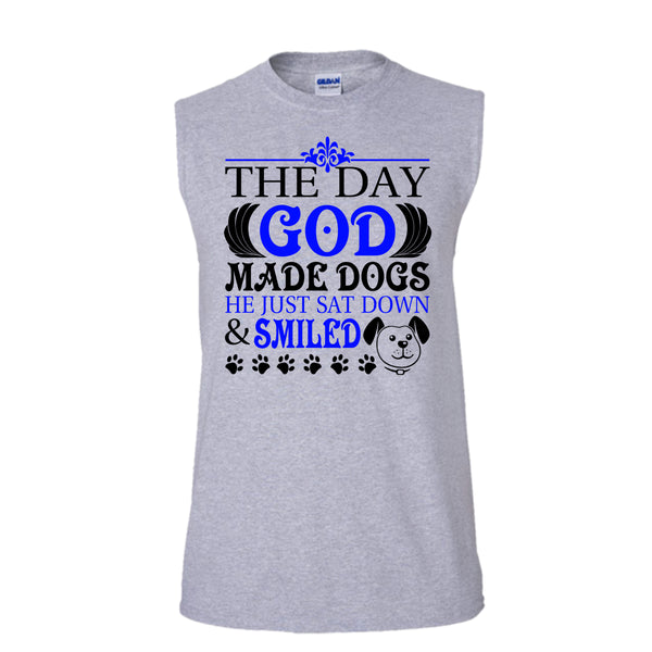 The Day God Made Dog T Shirt, I Love My Dog T Shirt, Awesome t-shirts (Men's Cotton Sleeveless)