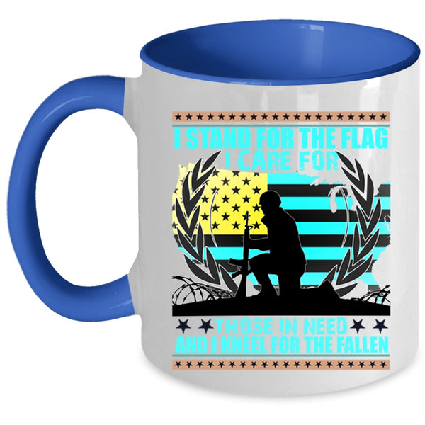 Cool American Flag Coffee Mug, I Stand For The Flag Accent Mug