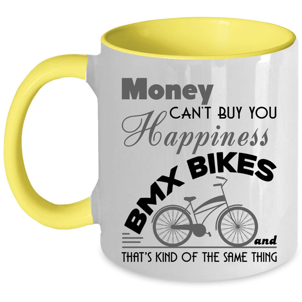 Cool Bikers Coffee Mug, BMX Bikes Make Me Happy Accent Mug