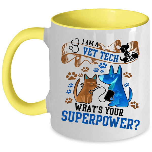 I Love Animals Coffee Mug, I Am A Vet Tech Accent Mug
