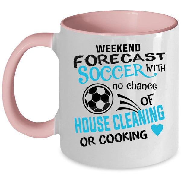 Funny Gift For Soccer Player Coffee Mug, Weekend Forecast Soccer Accent Mug