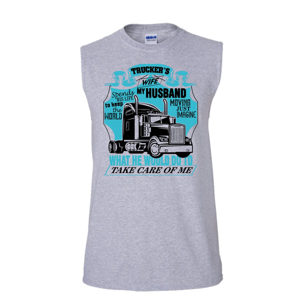 Trucker's Wife T Shirt, I Am A Trucker's Wife Tank Top (Men's Cotton Sleeveless)