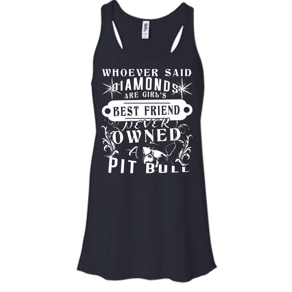 Diamonds Are Girl's Best Friend Never Owed Pit Bull Shirt, Cool Dog Shirt