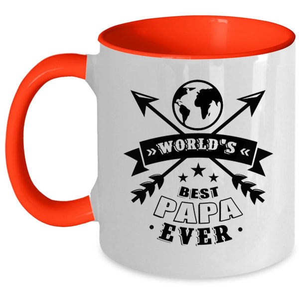 Best Dad Ever Coffee Mug, World's Best Papa Ever Accent Mug