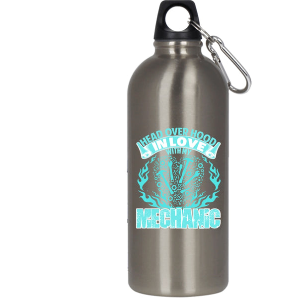 Head Over Hood In Love With My Mechanic 20 oz Stainless Steel Bottle,Cute Mechanic Outdoor Sports Water Bottle