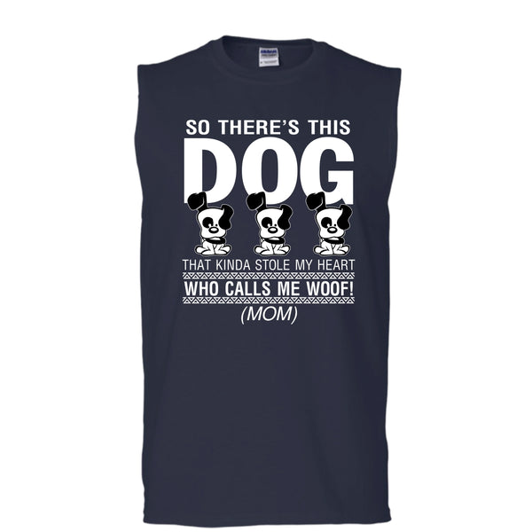 So There's This Dog T Shirt, That Kinda Stole My Heart T Shirt, Cool T Shirt (Men's Cotton Sleeveless)