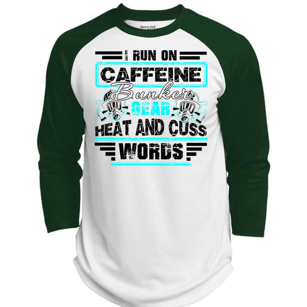 I Run Caffeine Bunker T Shirt, I Love Firefighter T Shirt, Awesome T-Shirts  (Polyester Game Baseball Jersey)