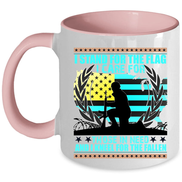 Cool American Flag Coffee Mug, I Stand For The Flag Accent Mug