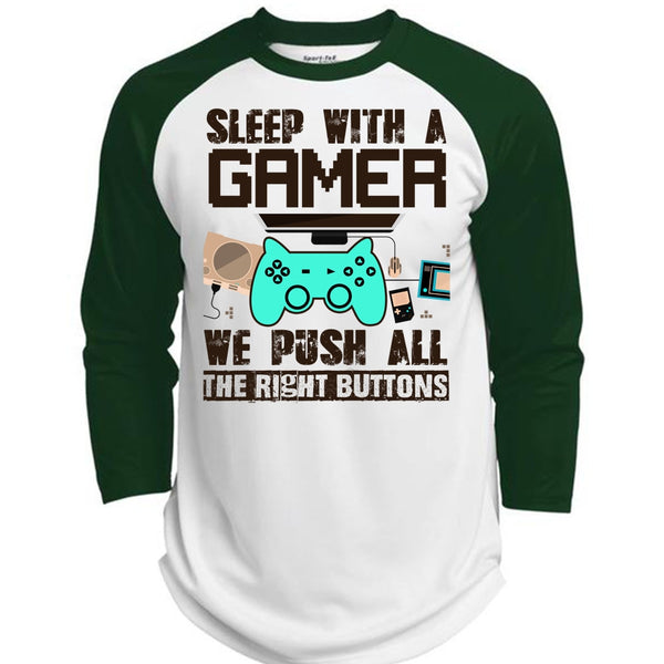 Sleep With A Gamer T Shirt, I Love Gaming T Shirt, Awesome T-Shirts  (Polyester Game Baseball Jersey)
